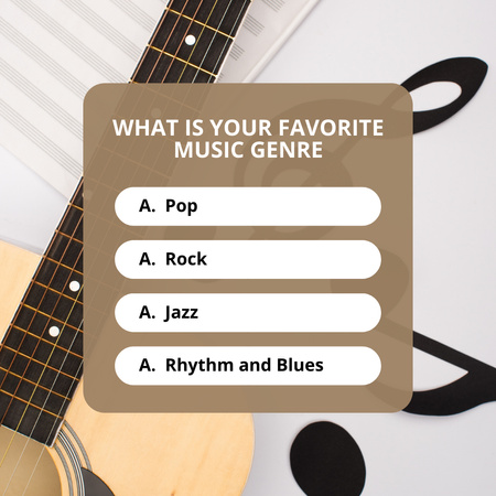 Questionnaire about Favorite Music Genre Instagram Design Template