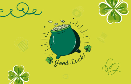 Platilla de diseño Sincerest Wishes of Fortune in St. Patrick's Day Thank You Card 5.5x8.5in
