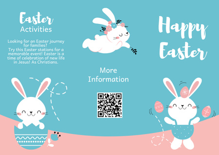 Easter Egg Hunt Promotion with Cute Easter Bunnies Brochure Design Template
