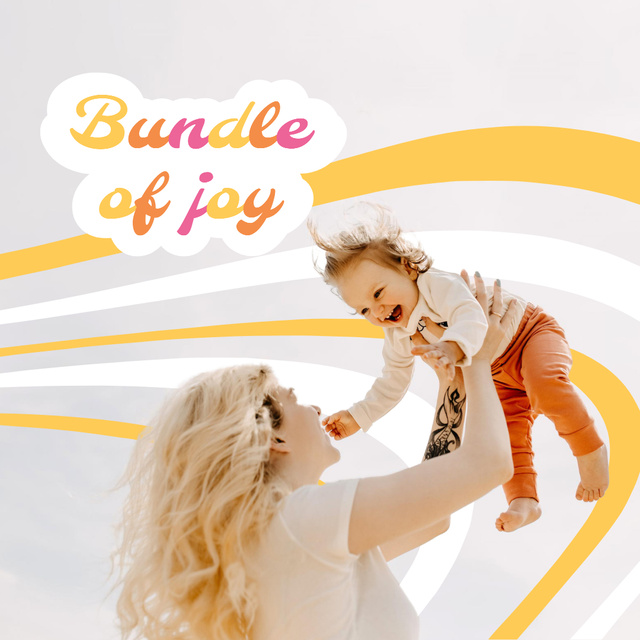 Mother holding Happy Child Instagram Design Template