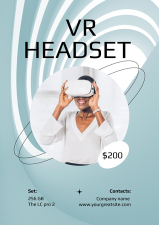 Virtual Reality Headset Sale Offer Poster Design Template