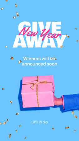 New Year Festive Give Away Announcement Instagram Story Modelo de Design