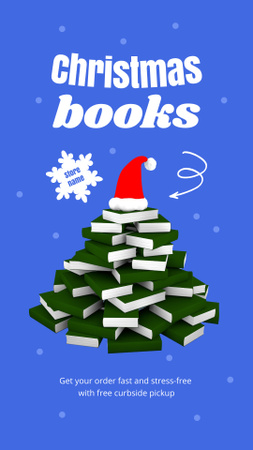 Christmas Books Sale Announcement Instagram Story Design Template