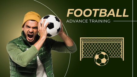 Ontwerpsjabloon van Youtube Thumbnail van Football Advanced Training with Screaming Man