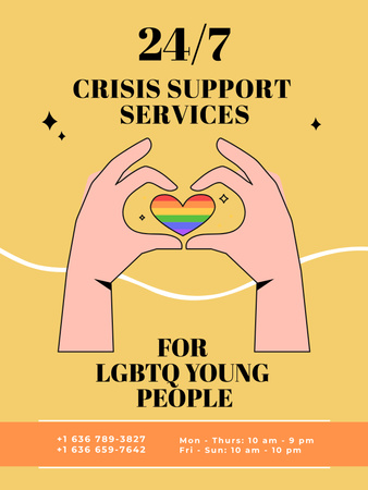 Designvorlage LGBT-Menschen unterstützen mit Rainbow Heart für Poster US