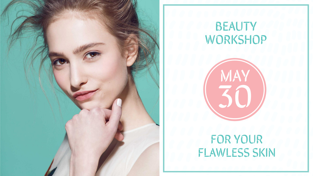 Szablon projektu Beauty Workshop Announcement with Young Attractive Girl FB event cover