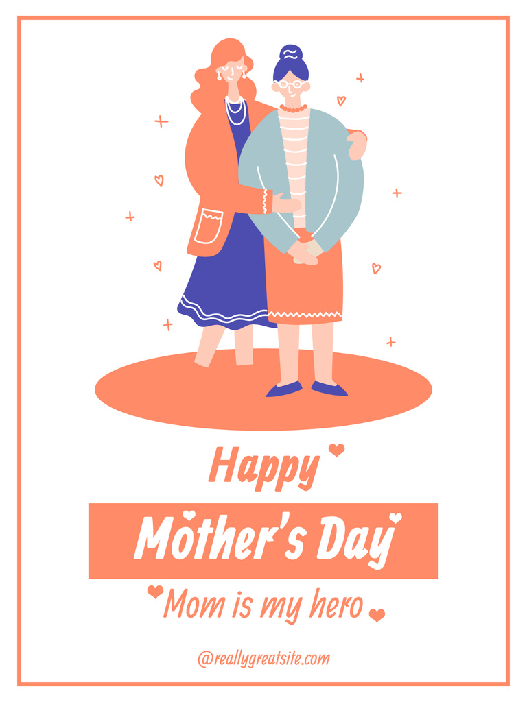 Phrase about Mom on Mother's Day Poster US Design Template
