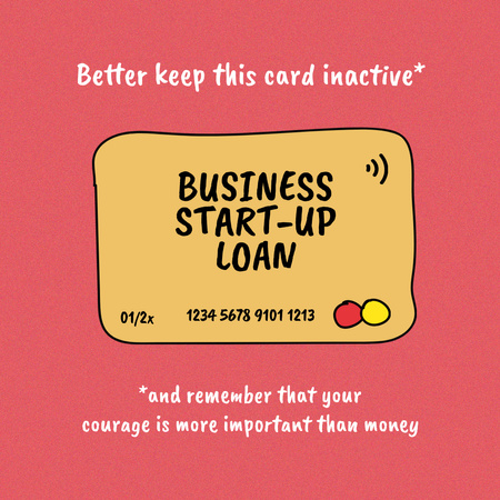 Start-up Loan concept with Credit Card Instagram Tasarım Şablonu