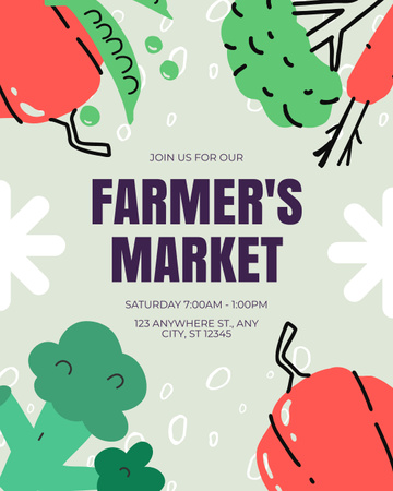 Designvorlage Angebot an frischem Gemüse auf dem Bauernmarkt in Gray für Instagram Post Vertical