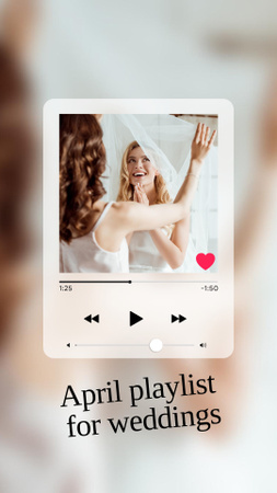 Ontwerpsjabloon van Instagram Story van Advertentie van afspeellijst voor bruiloften