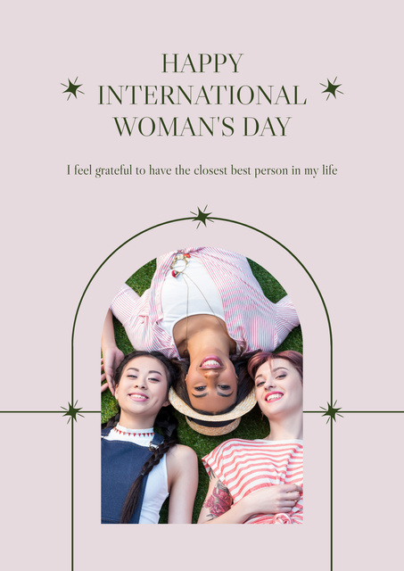 Smiling Diverse Women on International Women's Day Posterデザインテンプレート