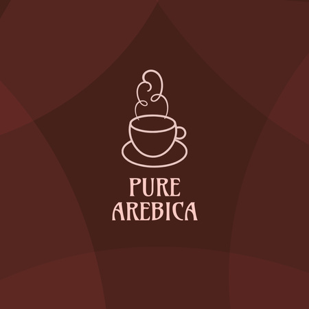 Illusztráció: forró kávéscsésze barna színben Logo tervezősablon