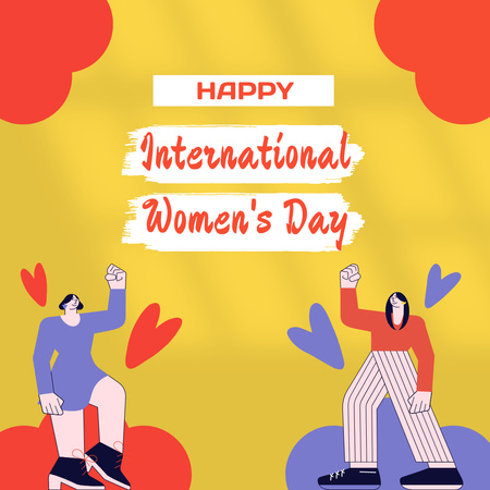 kansainvälinen naistenpäivä onnittelukortti Instagram Design Template