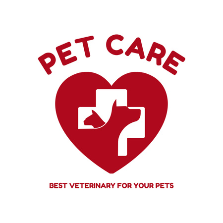 Platilla de diseño Pet Care Clinic with Animals' Icon Animated Logo