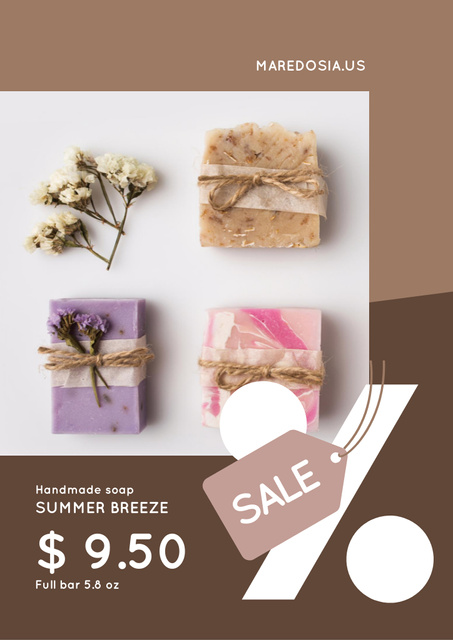 Designvorlage Natural Handmade Soap Sale für Flyer A4