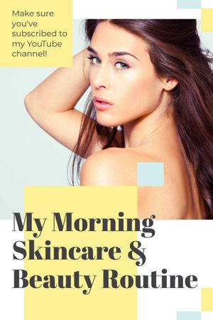 Skincare Routine Tips Woman with Glowing Skin Tumblr Design Template