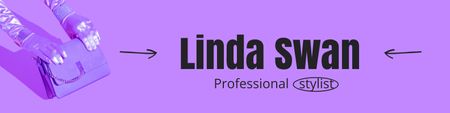 Plantilla de diseño de Work Profile of Professional Stylist LinkedIn Cover 