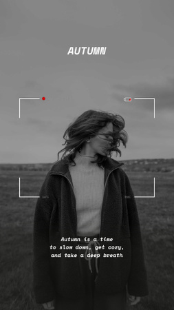 Autumn Inspiration with Young Girl in Field Instagram Video Story Design Template