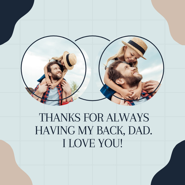 Greeting Collage on Father's Day Instagram Modelo de Design
