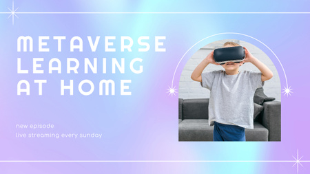 Metaverse learning at home with kid Youtube Thumbnail Design Template