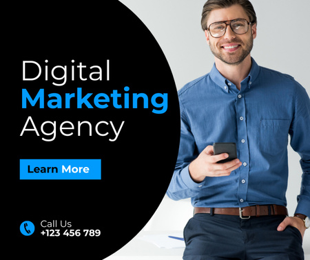 Plantilla de diseño de oferta de servicios de agencia de marketing digital Facebook 
