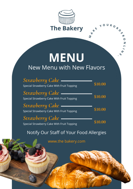 Bakery or Confectionery Price-List Menu Design Template