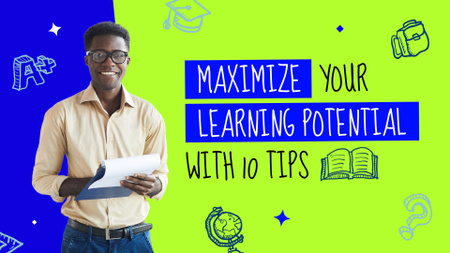 Platilla de diseño Tutor's Tips About Maximizing Learning Potential YouTube intro
