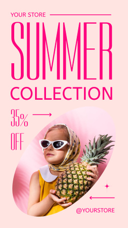 Cute Summer Collection of Kids Clothing Instagram Story tervezősablon