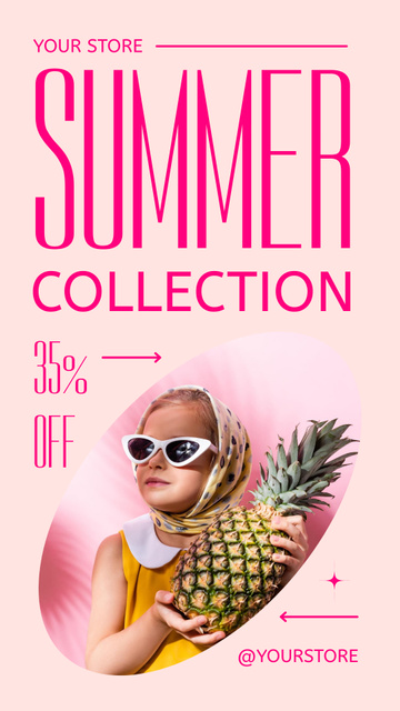 Cute Summer Collection of Kids Clothing Instagram Story Πρότυπο σχεδίασης