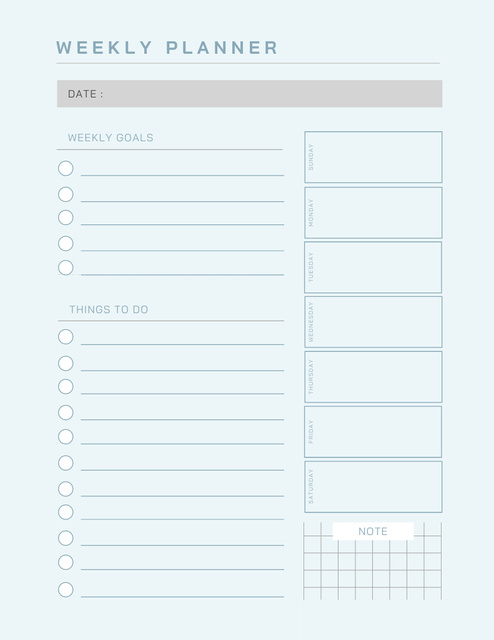 Conservative Corporate Business Weekly Notepad 8.5x11in Design Template