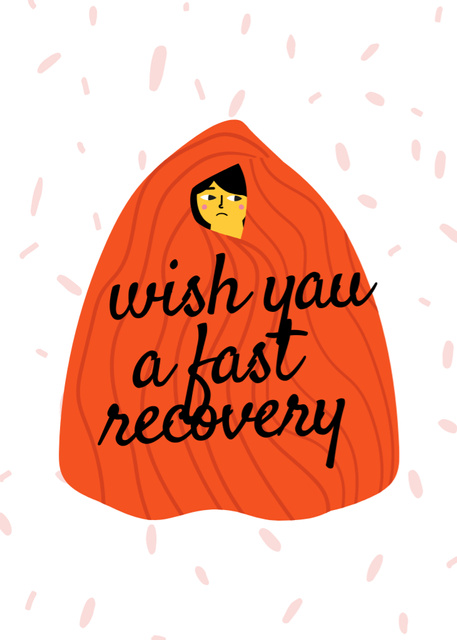 Get Well Soon and Fast Recovery for You Postcard 5x7in Vertical Design Template