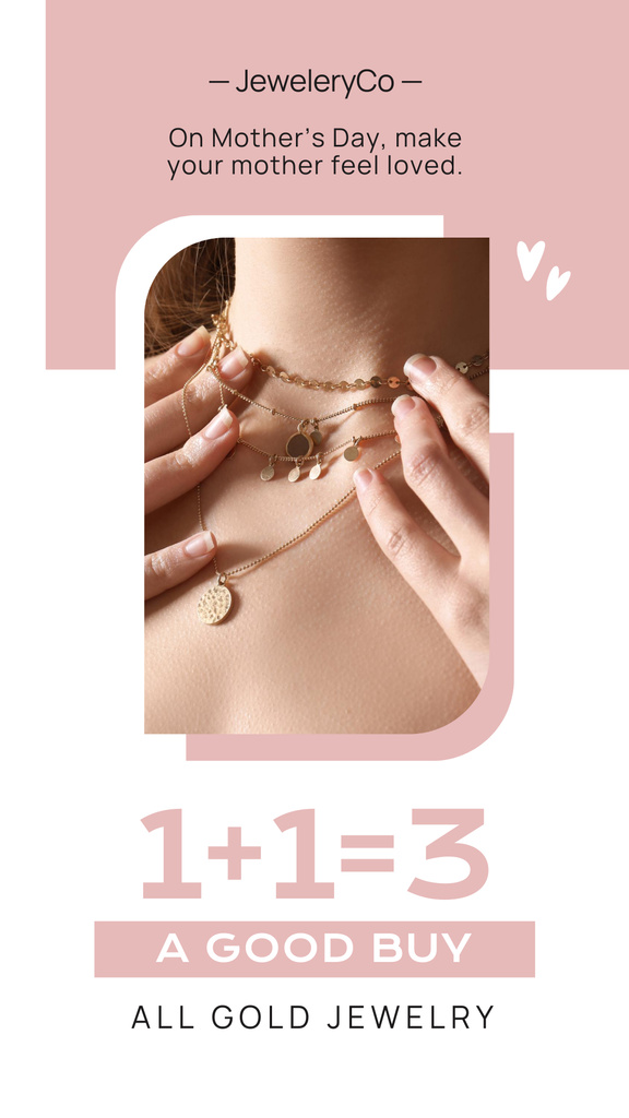 Jewelry Offer on Mother's Day on Pastel Instagram Storyデザインテンプレート