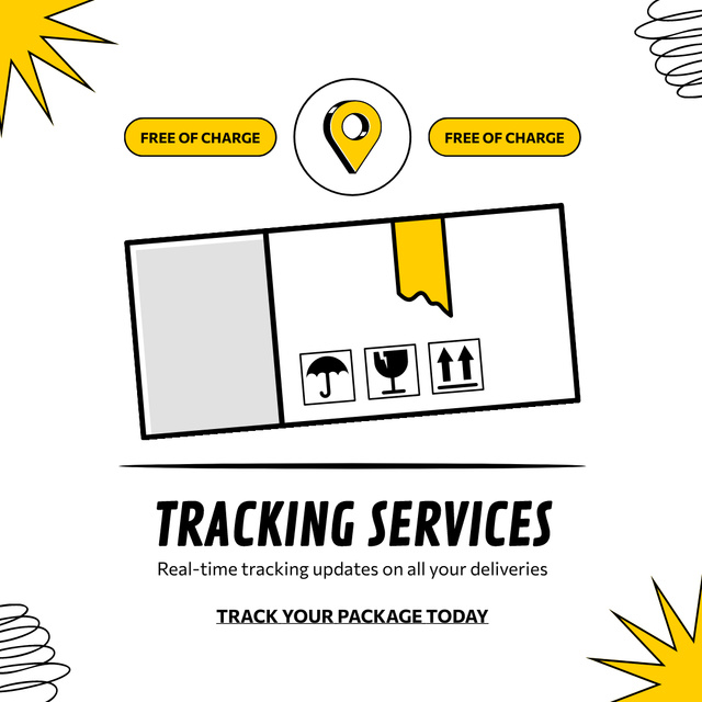 Courier and Tracking Services for Your Parcels Instagram Πρότυπο σχεδίασης