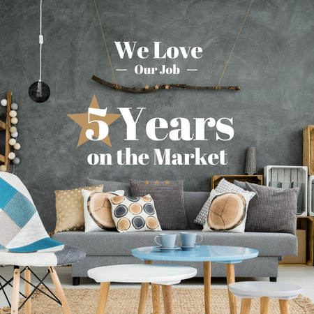 Platilla de diseño Furniture Shop Ad with Stylish Interior Instagram