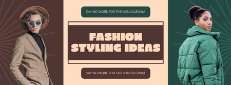 Muoti- ja tyyli-ideoiden toteuttaminen Facebook cover Design Template