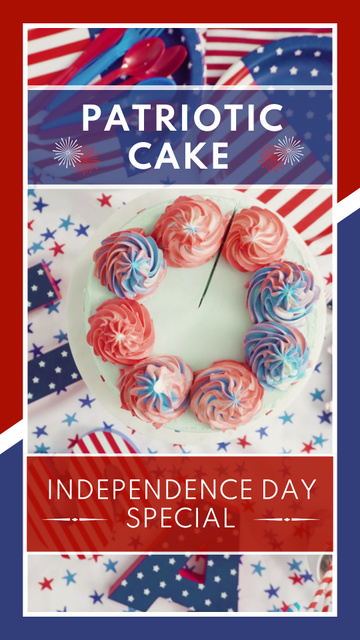 Ontwerpsjabloon van TikTok Video van Colorful Cake For Independence Day At Bakery