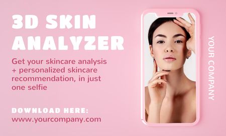 Facial 3D Skin Analysis Offer Business Card 91x55mm Modelo de Design