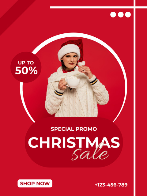Ontwerpsjabloon van Poster US van Woman on Christmas Fashion Sale
