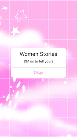 Designvorlage girl power promotion auf fairy pink sky für Instagram Story