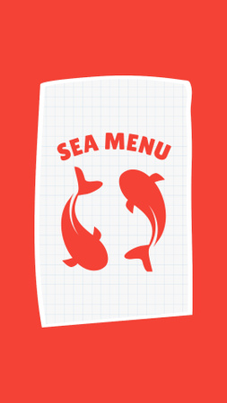 Sea Menu Promo Fast Casual -ravintolassa Instagram Highlight Cover Design Template
