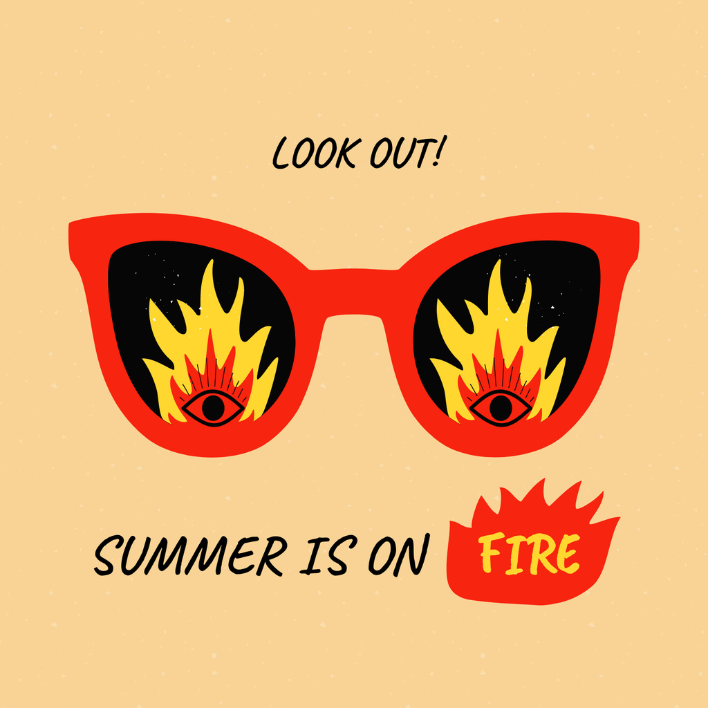 Summer Mood with Funny Sunglasses Album Cover Tasarım Şablonu