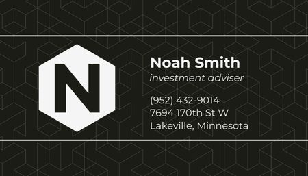 Template di design Investment Advisor Contacts Information Business Card US