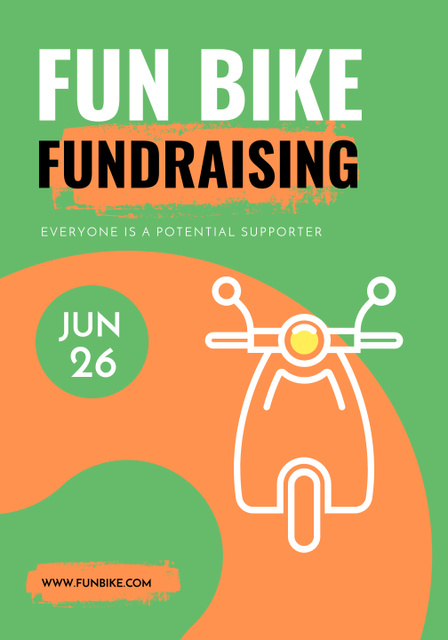 Plantilla de diseño de Charity Bike Ride Announcement with Moped Poster 28x40in 