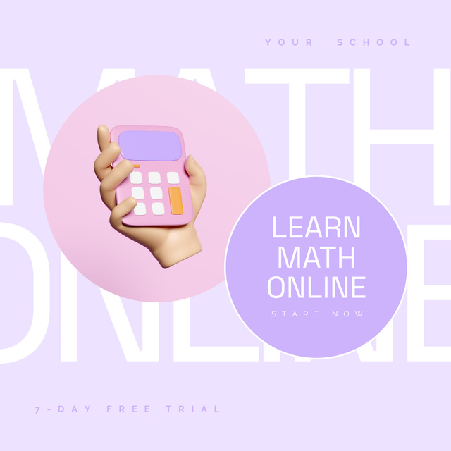 Designvorlage Math Education Promo In Violet für Animated Post