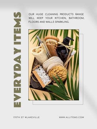 Everyday Cleaning Items And Wares Sale Offer Poster 36x48in Design Template