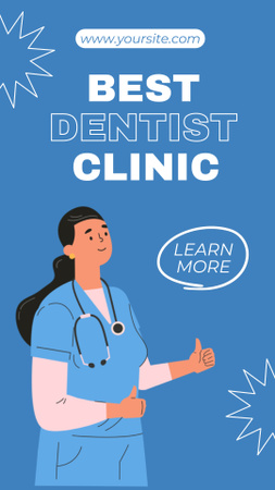 Illustration of Dentist Doctor Instagram Video Story Design Template