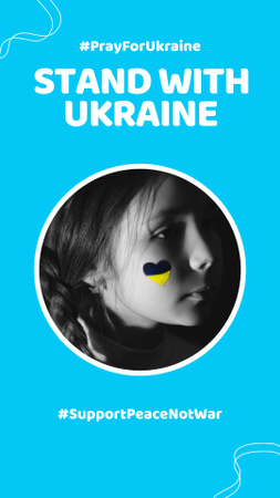 Plantilla de diseño de Paz para los niños en Ucrania Instagram Story 