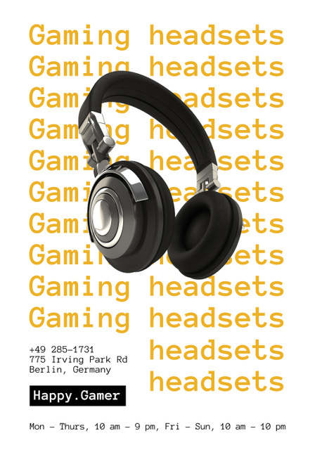 Wireless Equipment for Gaming Offer Poster 28x40in Design Template