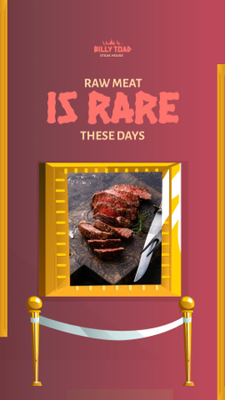Delicious Steak in Golden Frame Instagram Story Design Template