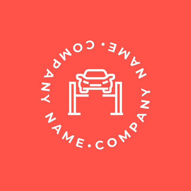 Car Repair Service With Lifted Auto Animated Logo Πρότυπο σχεδίασης